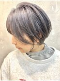 コンパクトショート/大人ショート/30代ショートヘア/白髪ぼかし