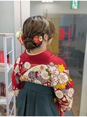 編み込み風アレンジ～袴