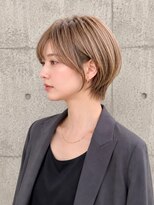 リトマス 二子玉川(litmus)&nbsp;ショートボブ　ミルクティーベージュ　シースルーバング