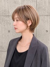リトマス 二子玉川(litmus)&nbsp;ショートボブ　ミルクティーベージュ　シースルーバング
