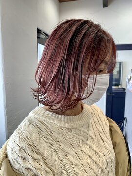 アルコイリスバイドールヘアー(ARCOIRIS by Dollhair) ダークアッシュストカール暖色系カラーグラボブ都島髪質改善大阪