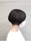 ショート/ショートボブ/大人ガーリー/ショコラアッシュ/黒髪