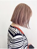 ケアブリーチで透明感ピンクベージュボブ