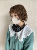 ショートボブ ガーリーパーマ