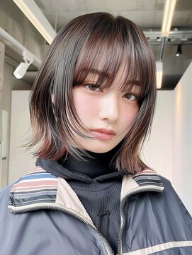 レヴ 草加店(LEV.) こなれミディワイドバングブルーブラック