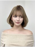 秋の大人ショートイメチェンワイドバングレイヤーカット韓国ボブ