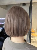 ブリーチなしダブルカラーミルクティーベージュ透け感カラー
