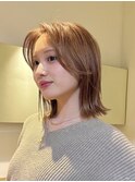 Yレイヤーボブ/切りっぱなし/ウルフ/ハッシュボブ/ミディアム