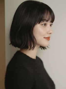 フレイムス ヘアアンドリラックス 戸田店(Frames hair&relax) 地毛風カラー×切りっぱなしボブ外ハネミニボブ/20代30代戸田
