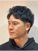 大人センターパート×ウェーブショート
