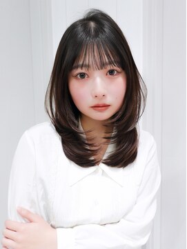 アイティーバイアルバム 八王子店(IT by ALBUM) 顔周りレイヤーおくれ毛ロング韓国ヘア_F0779