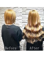 あるじゃんすー 名古屋店 ハニーブラウン×ピンク#シールエクステ#大人巻き#名古屋