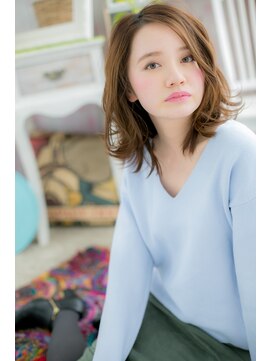 ヘアアンドビューティー ミック(Hair & Beauty miq) 大人かっこいいかきあげ前髪♪ゆるふわミディくびれヘアc1