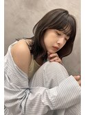 中川 前髪カット顔まわり似合わせ外ハネくびれレイヤーミディ