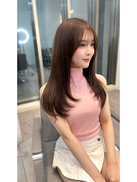 ノク 渋谷(nok) ラベンダーピンク_前髪マチルダボブピンクベージュ