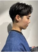 メンズカットセンターパートマッシュニュアンスパーマ