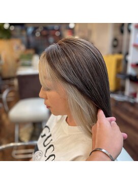ヘアースタジオ ハーフバック 高尾店(HAIR STUDIO HALF BACKS×１/2) フェイスフレイミングカラー