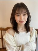 大人かわいい小顔顔まわりレイヤーまろベージュ艶髪ストレート