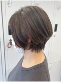 大人ショートボブ/丸みショート/黒髪ショート/ベリーショート