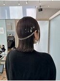 ブリーチなしグレージュ×タイトアレンジ　薬院/天神/大名