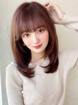 アフロート エル 大阪(AFLOAT L) ミディアムウルフひし形シルエットひし形ボブヨシンモリ