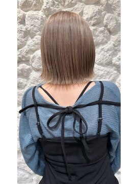 ヘアサロン エフ 渋谷(F) #ミルクティーベージュ #ブロンド #ボブ