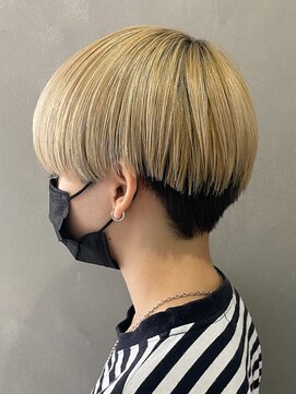 エルマーク 茨木(L-MARK) マッシュブリーチハイトーンハイライトスパイラルツーブロック