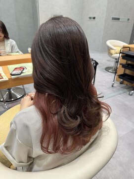 ヘアデザインファブロ イオンモール宮崎店(hair design FABRO.) 【韓国レイヤー/インナーカラー/ピンクベージュ】