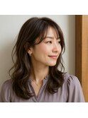 セミロングレイヤーデジタルパーマ　20代 30代 40代 50代 60代