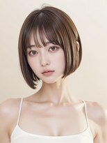 ムウ 難波(MOU)&nbsp;ショートボブ暗めカラーグランマッシュデザイン20代30代40代50代