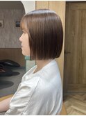縮毛矯正切りっぱなしボブ