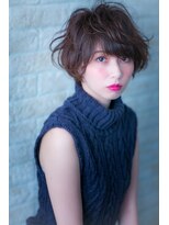 ヘアーアートシフォン 川口東口店(hair art chiffon) ワイドバング&モーブカラーのワンサイドくびれミディ風ヘア 川口