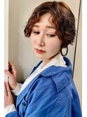 ショートパーマスタイル×ベージュカラー