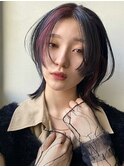 【 ミディアムウルフ ×  ピンクインナーカラー 】 浅野美紀