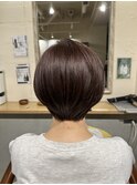 簡単スタイリング ショートボブ ピンクベージュ【末友】