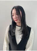 韓国ヘア/ブルーブラック/レイヤースタイル/似合わせ/姫カット