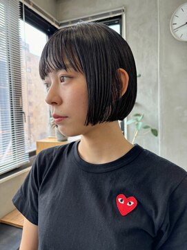 テトヘアー(teto hair) ミニボブ ボブヘア 黒髪ボブ パッツン前髪