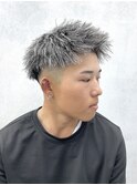 ツイストパーマ/ホワイトメッシュ/ジェットモヒカン