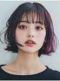 イメチェン♪バイオレットインナーカラー×外ハネボブ/韓国/学割