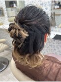 お団子ハーフアップ参列ヘア/お呼ばれヘア/結婚式