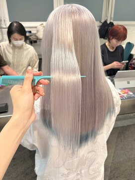 ダブ アオヤマ(DaB AOYAMA) エンドカラー/裾カラー/水色/ホワイト/シルバー/ハイトーン