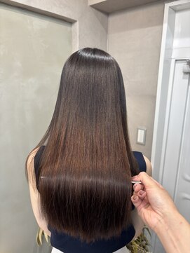 ファビ 渋谷(Fab) くびれヘア/暗めカラー/アプリコットオレンジ/縮毛矯正