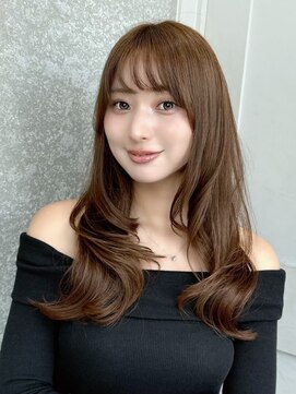 シーシンジュク 新宿南口(Sea shinjuku) ココアベージュ×レイヤー[小顔/黒髪/オリーブグレー]