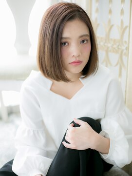 モッズヘア 福岡天神店 mod's天神ダークアッシュ美髪ワンレン前下がり切りっぱなしボブa