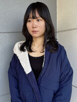 ヘアーアイストゥーレ(HAIR ICI TRE)&nbsp;ミディアムレイヤーココアブラウンくびれヘアハッシュカット