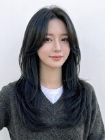 セブンルックス(7LOOKS) 【レイヤー】オフブラックグレー×ロングレイヤーヘア