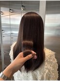 春色◎ブリーチなし暗髪艶カラーロング韓国風小顔