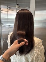 オーガニック リブ 川越(organic+live)&nbsp;春色◎ブリーチなし暗髪艶カラーロング韓国風小顔