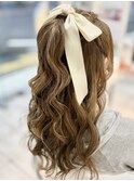 前から見ても可愛さ抜群！ハーフアップポニー
