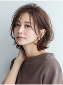 白髪ぼかし脱白髪染め似合わせショートボブ40代50代60代